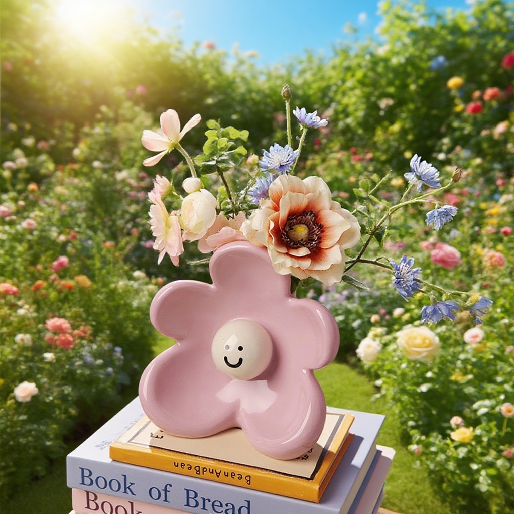 Ceramic high value cute style flower vase decorati