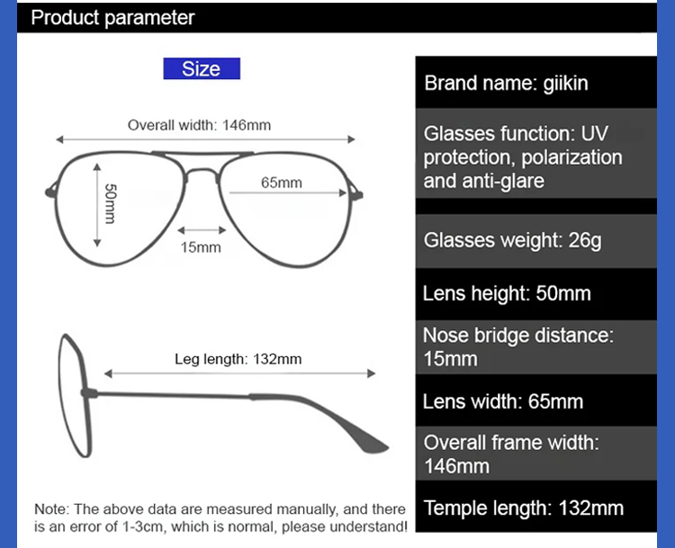 Anti-Ultraviolet Color-Changing Polarized Sunglasses front view