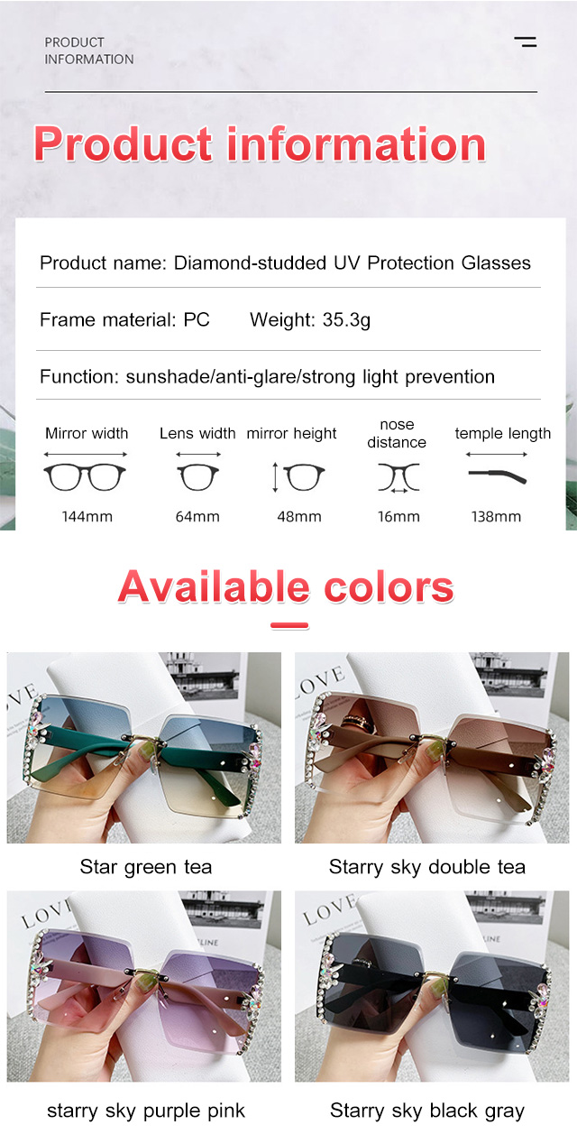 Premium sunglasses with diamond embellishments