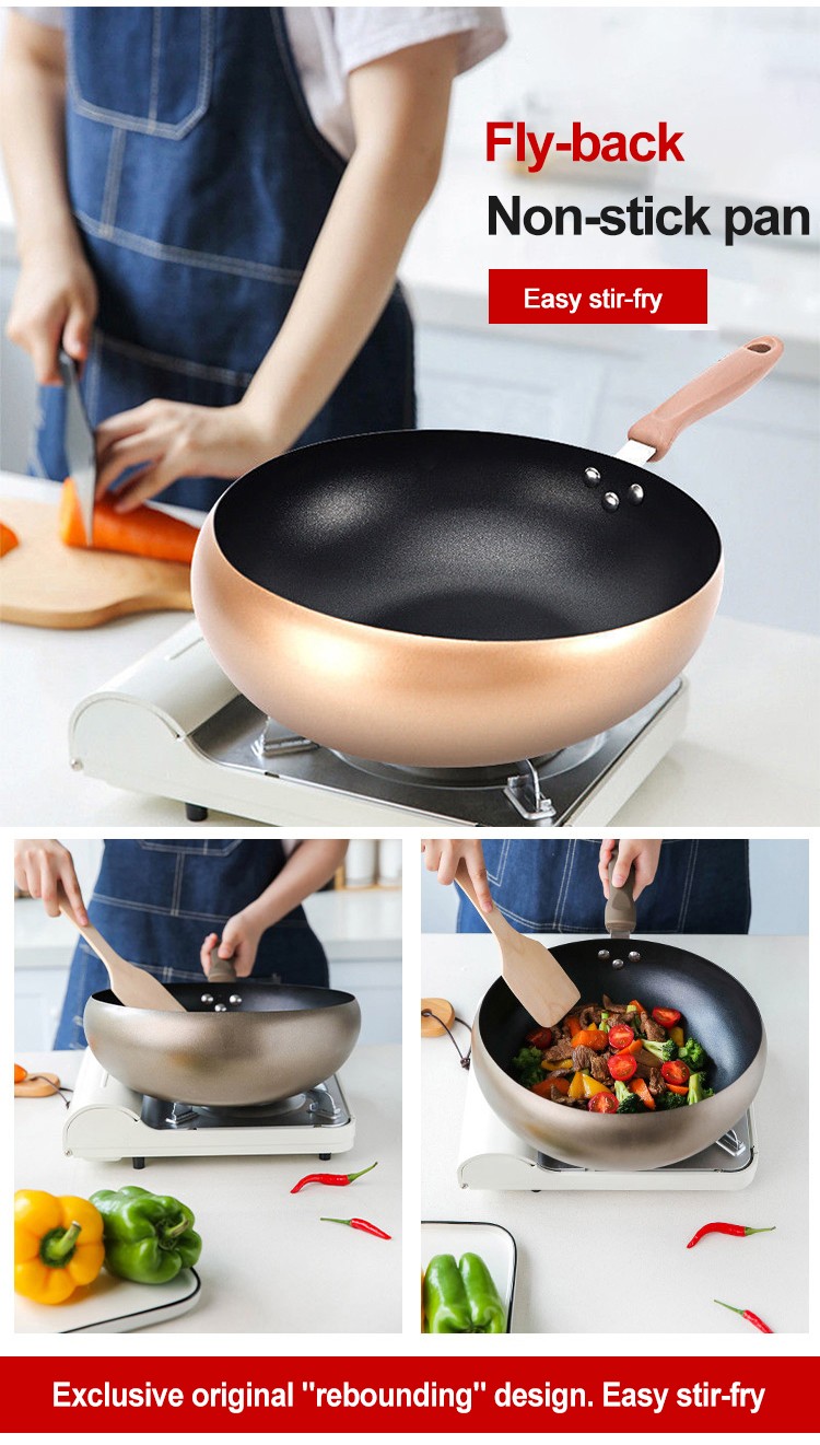 Close-up of non-stick surface on rotary frying pan