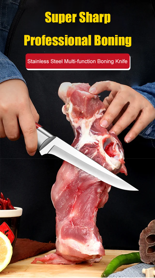 Stainless Steel Multi-function Boning Knife close-up