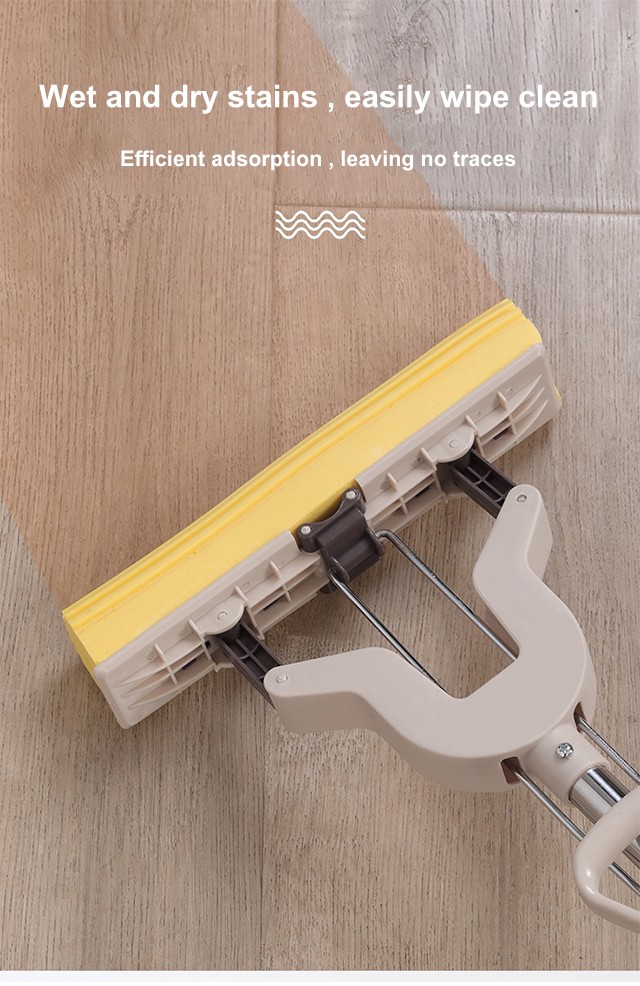 Efficient home cleaning with foldable sponge mop