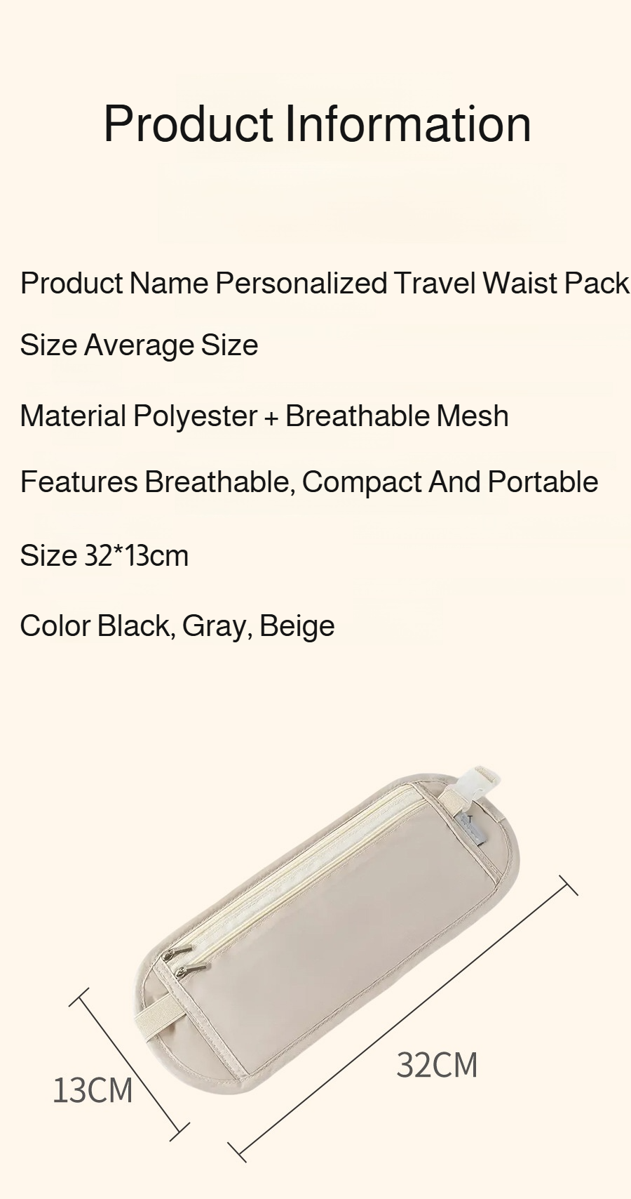 Water-resistant ultra-light waist bag design