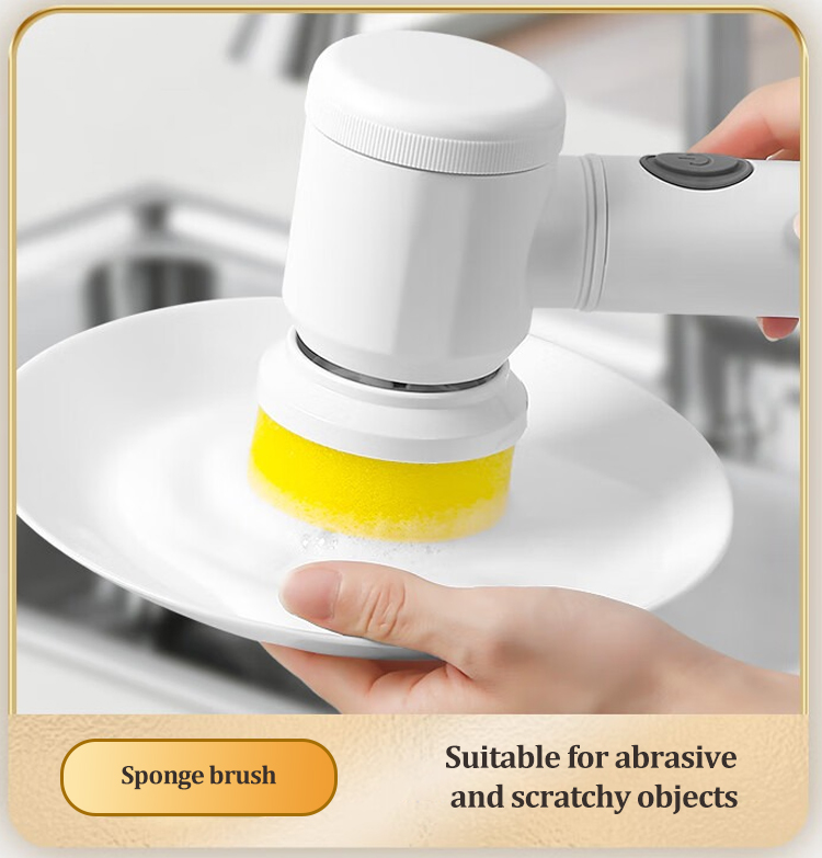 Multi-function electric brush removing tough stains in the bathroom