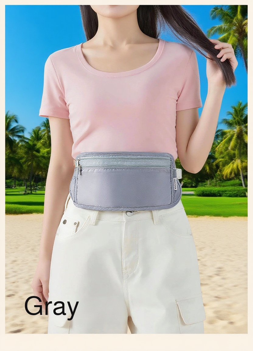 Spacious waist bag for hiking and traveling