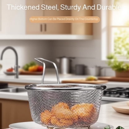 Stainless Steel Kitchen Frying Basket with Handle