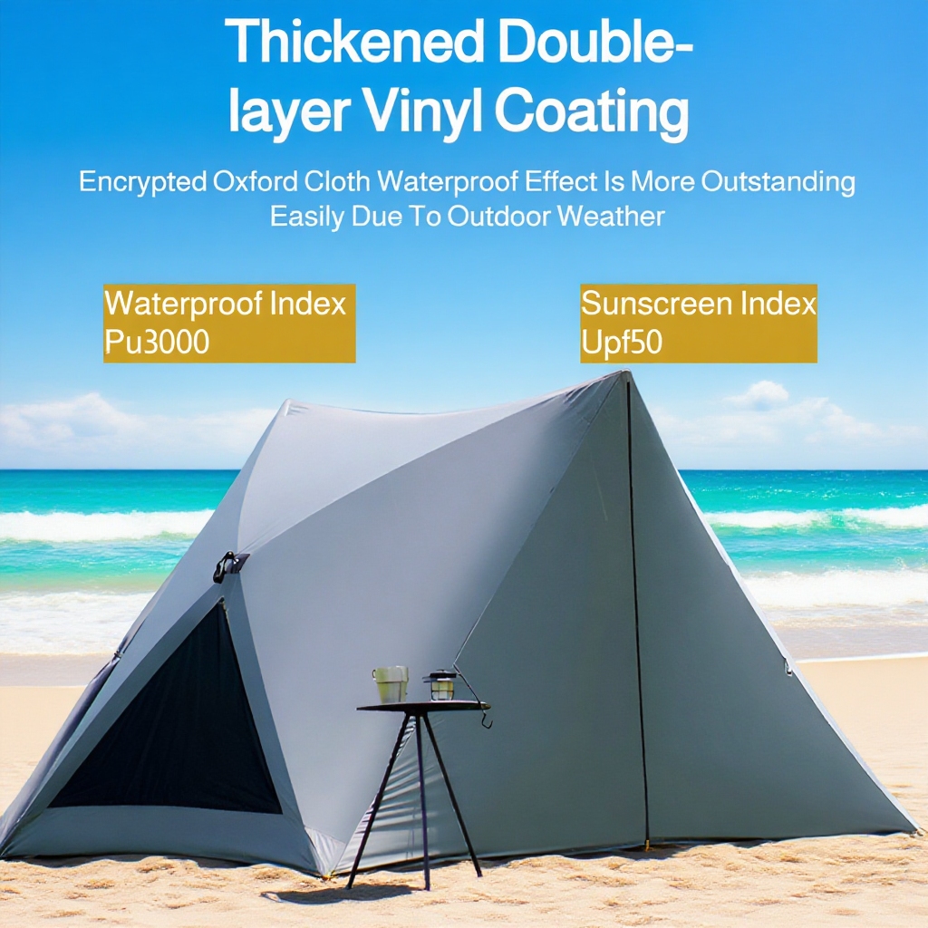 Easy setup of the pop-up camping tent in a scenic park