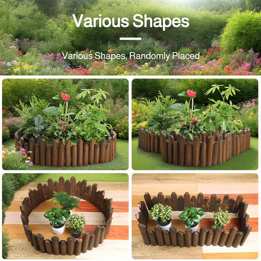  Outdoor Garden Lawn Carbonized Anti-corrosion Wooden Fence