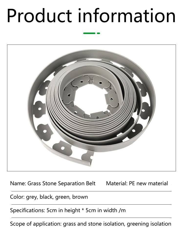 Weather-resistant Grass Stone Separation Belt for outdoor use