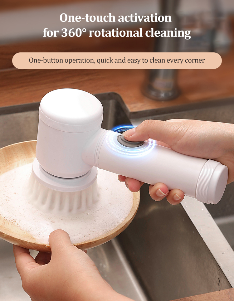 Effortless scrubbing with multi-purpose electric cleaning brush