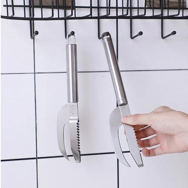 Stainless Steel Multi-Purpose Fish Scale Remover with Round Handle