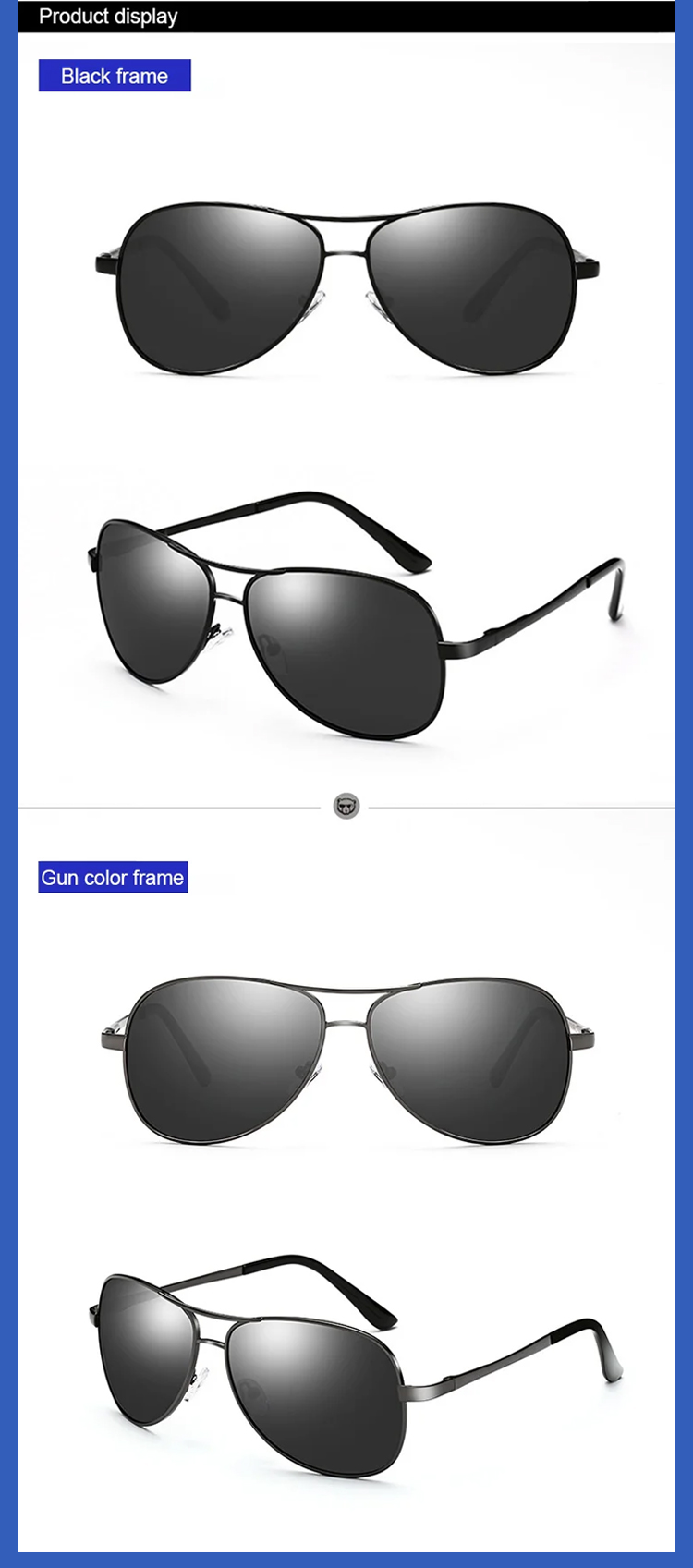Lightweight frame color-changing sunglasses