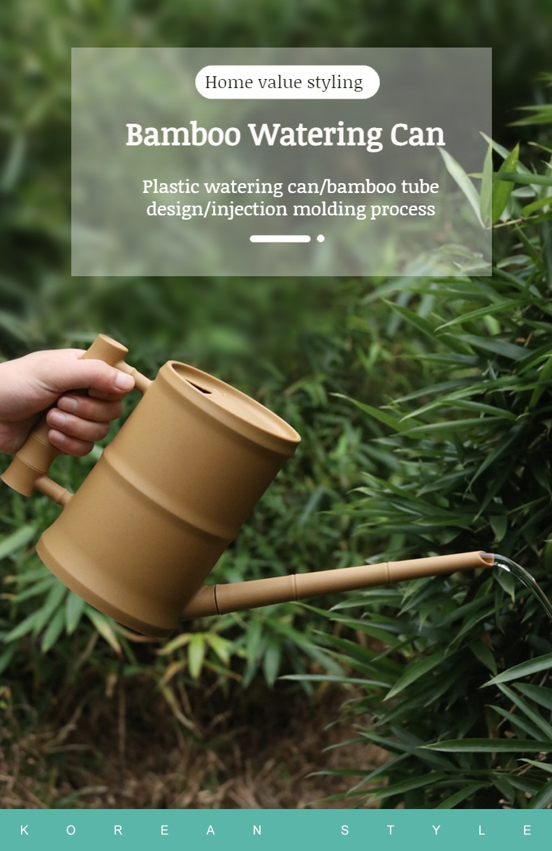 Household Long Spout Watering Can pouring water on indoor plants