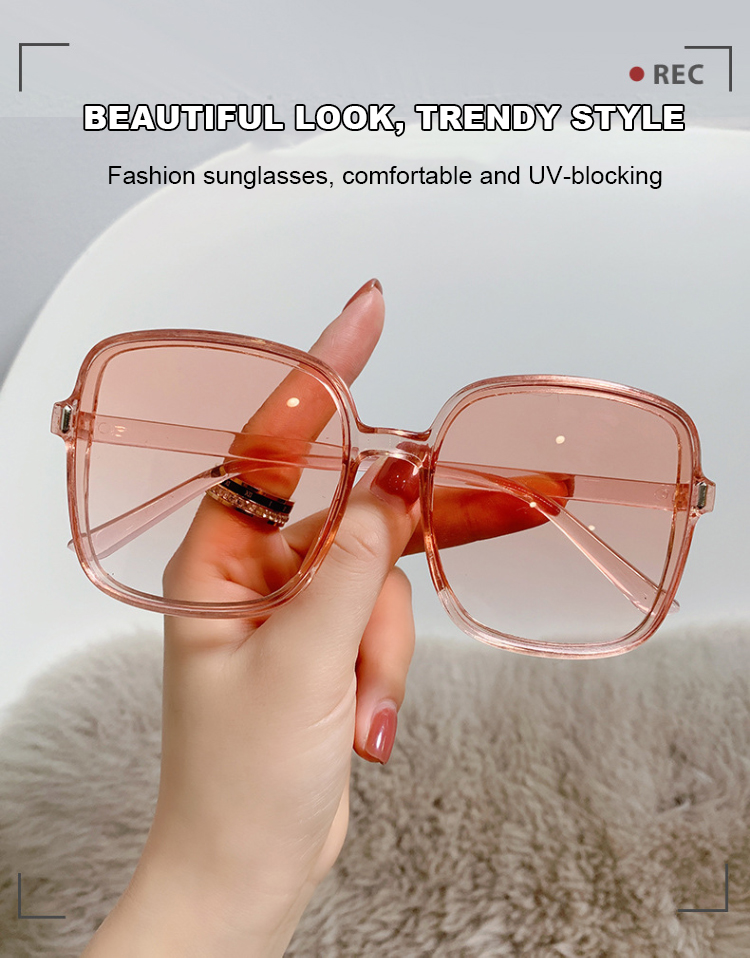 Vintage square sunglasses for women with UV protection