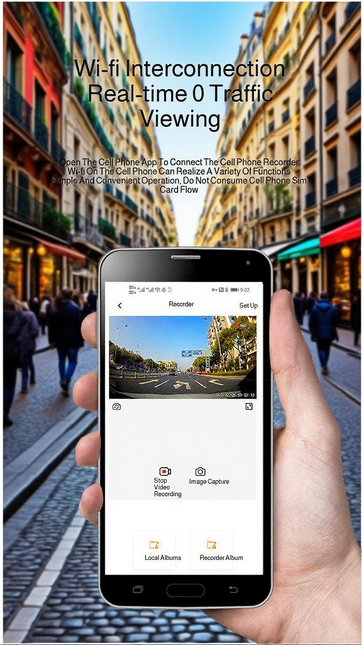 Vehicle dashcam with night vision and loop recording