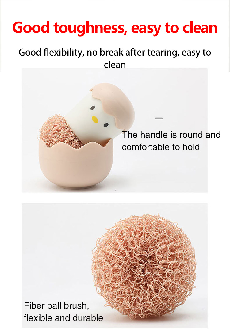 Eggshell chicken cleaning brush next to sink