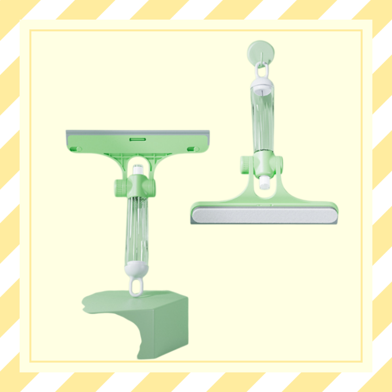 Three-in-One Multi-Functional Glass Squeegee with Built-in Spray Bottle