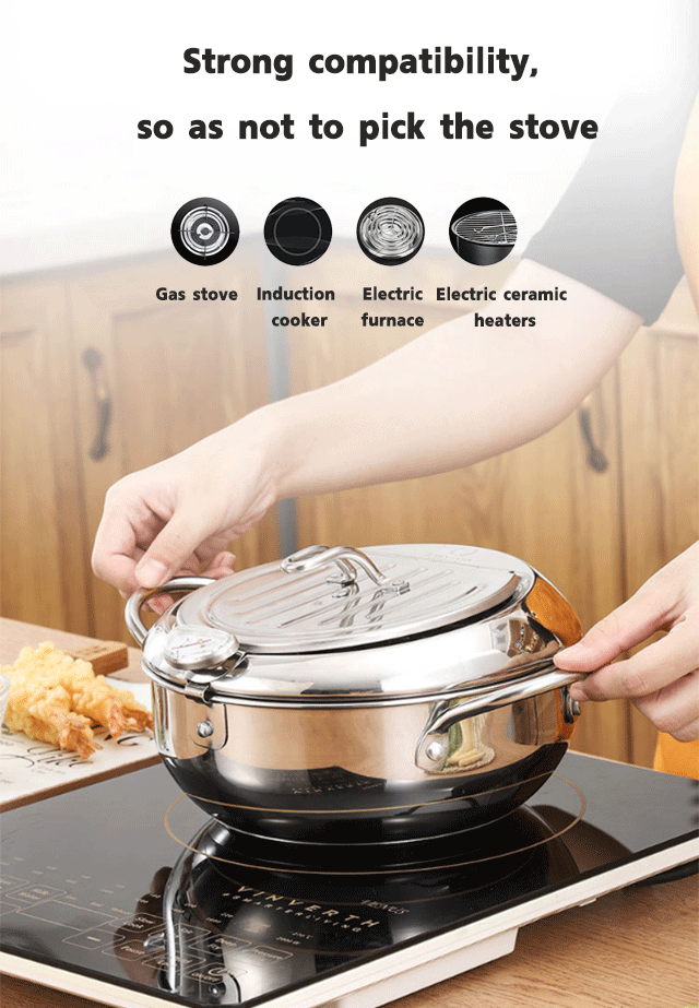 Easy clean stainless steel frying pan in dishwasher