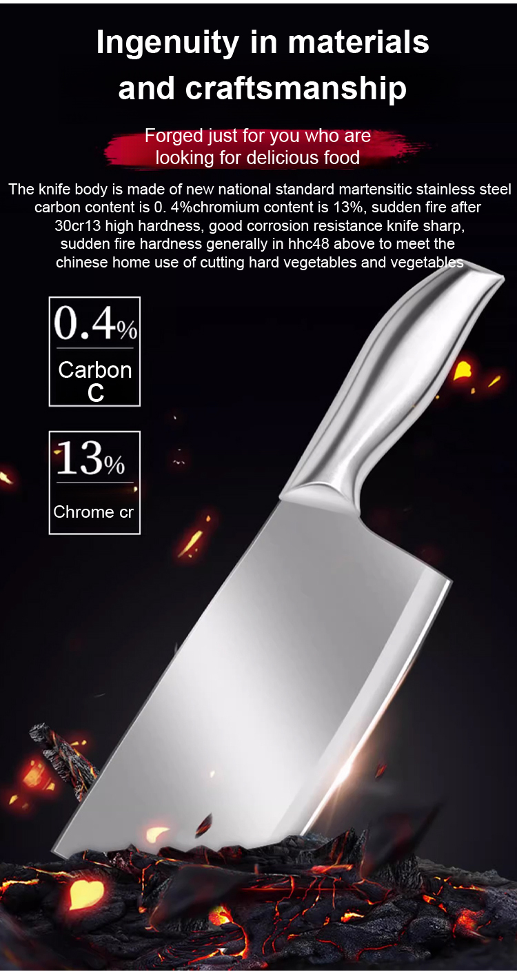 Close-up view of rust-resistant kitchen knives