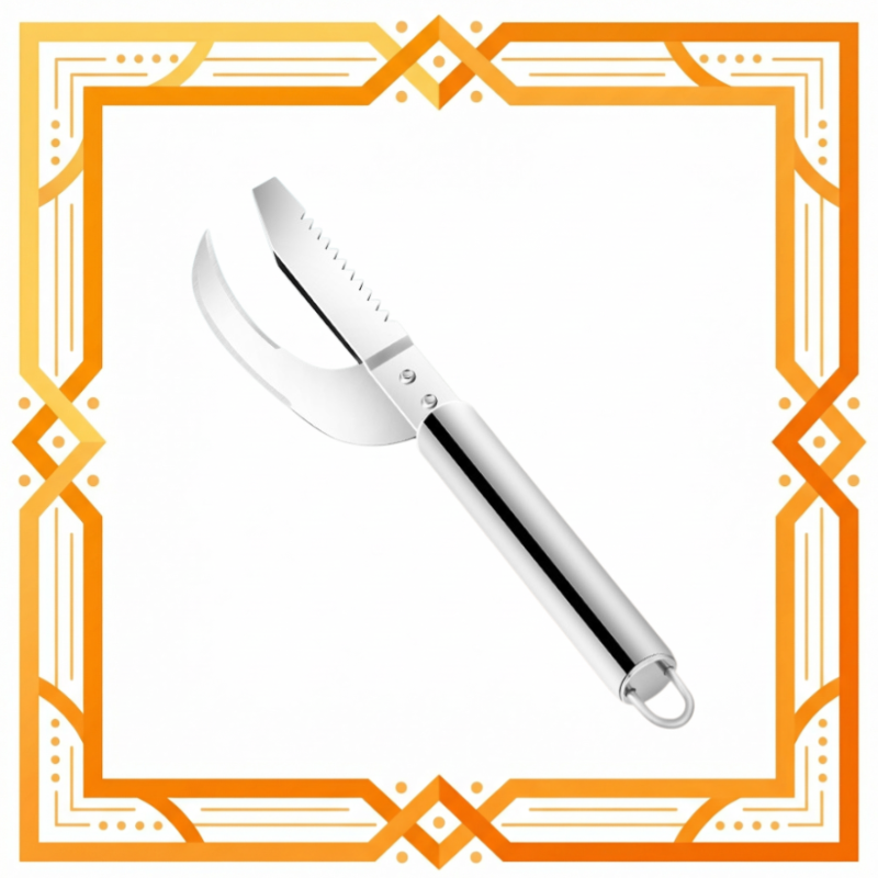 Stainless Steel Multi-Purpose Fish Scale Remover with Round Handle