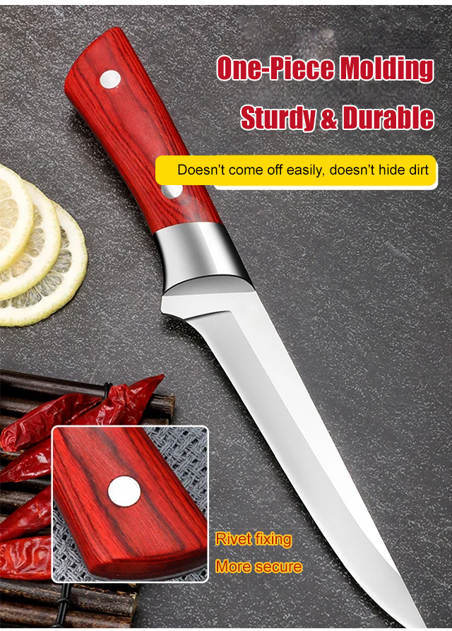 Multi-purpose boning knife slicing chicken