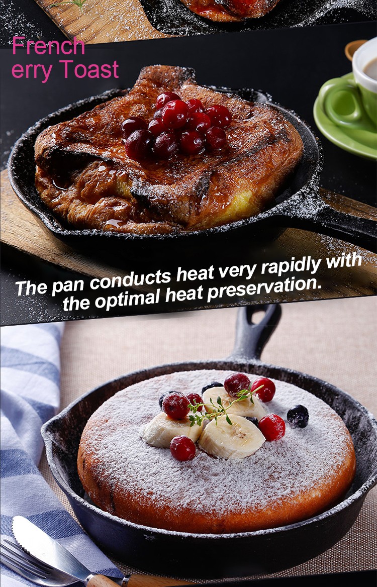 Grilling meat in a multifunctional cast iron pan
