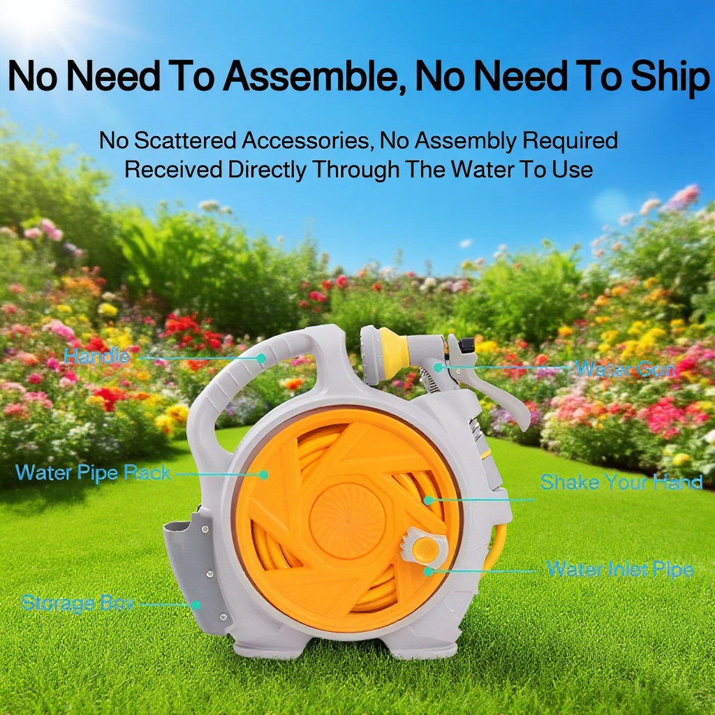 Durable portable garden hose cart