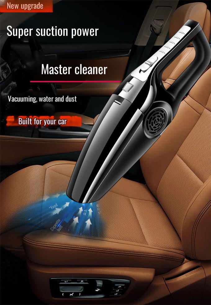 Powerful car vacuum cleaner with strong suction in use
