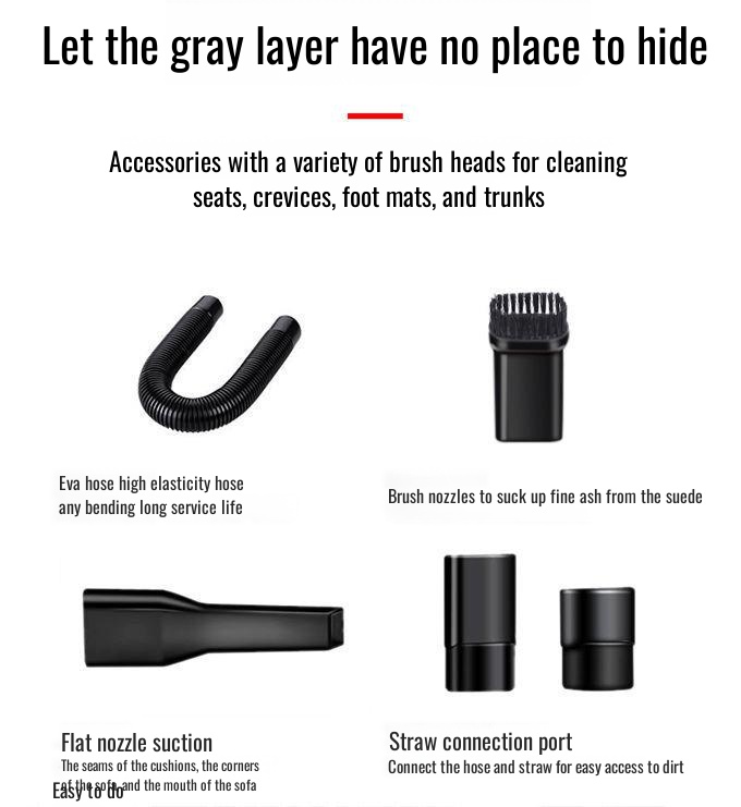 High-performance car vacuum cleaner for thorough cleaning