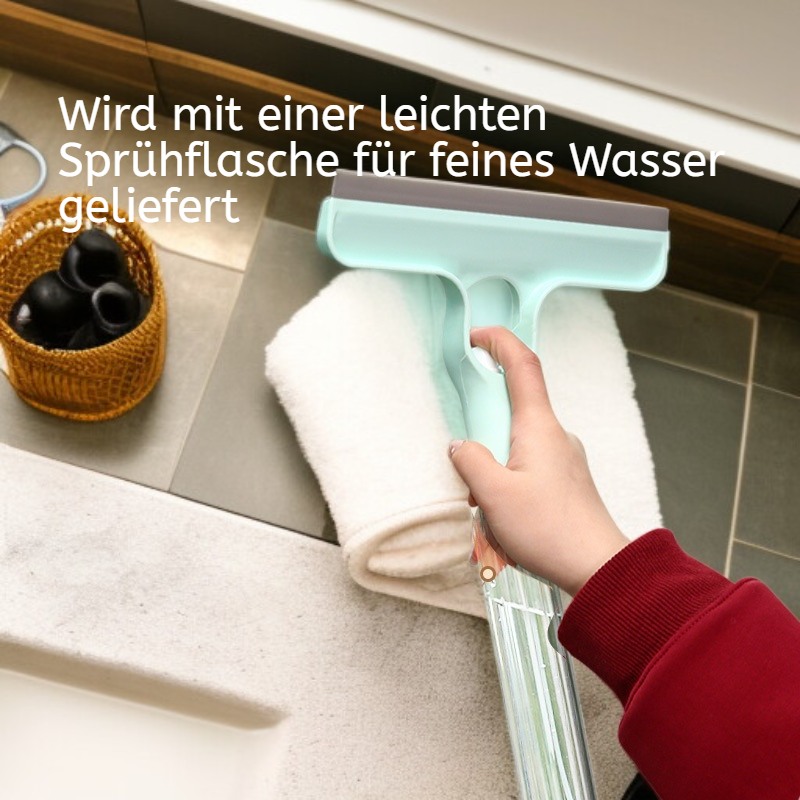 Multifunktionale Glasreinigungsbürste mit Sprühflasche, wasserabweisend und rutschfest