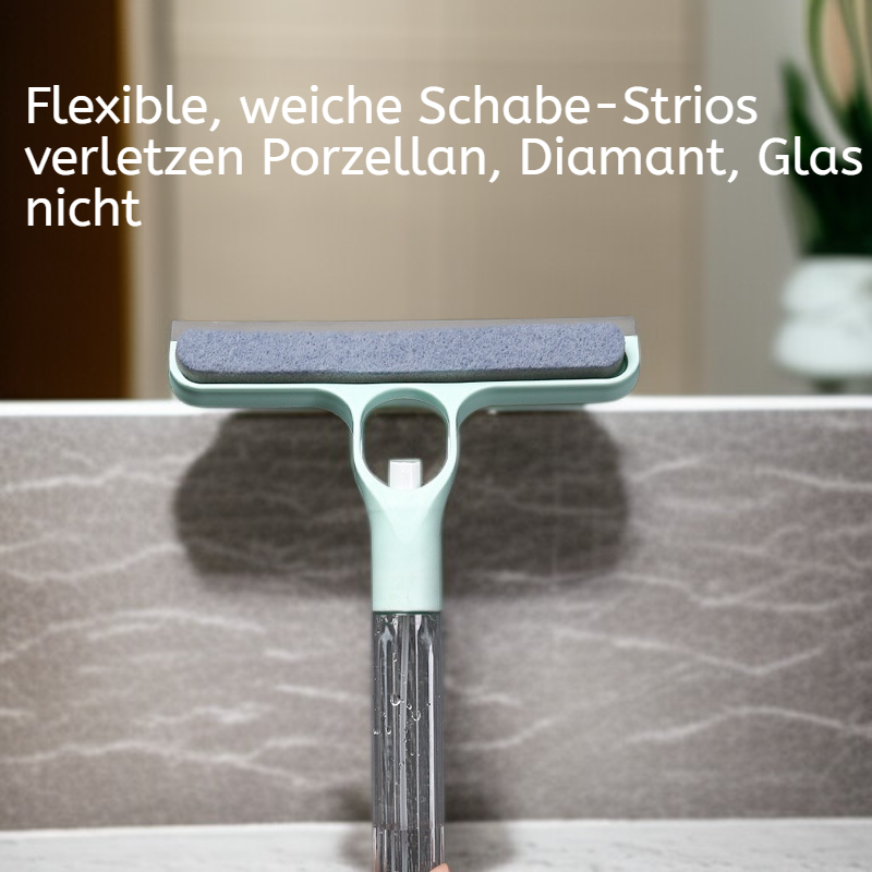 Multifunktionale Glasreinigungsbürste mit Sprühflasche, wasserabweisend und rutschfest