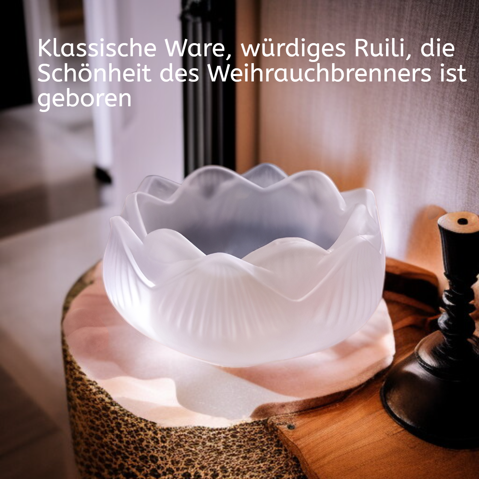 Kreativer Kristallglas Lotus Räucherstäbchenhalter, Heim-Innendekoration