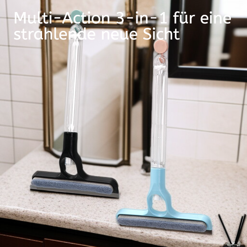 Multifunktionale Glasreinigungsbürste mit Sprühflasche, wasserabweisend und rutschfest
