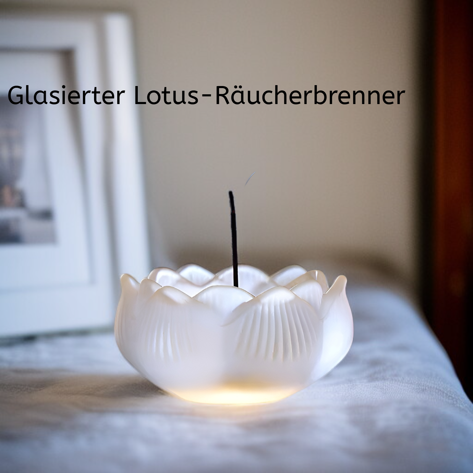 Kreativer Kristallglas Lotus Räucherstäbchenhalter, Heim-Innendekoration