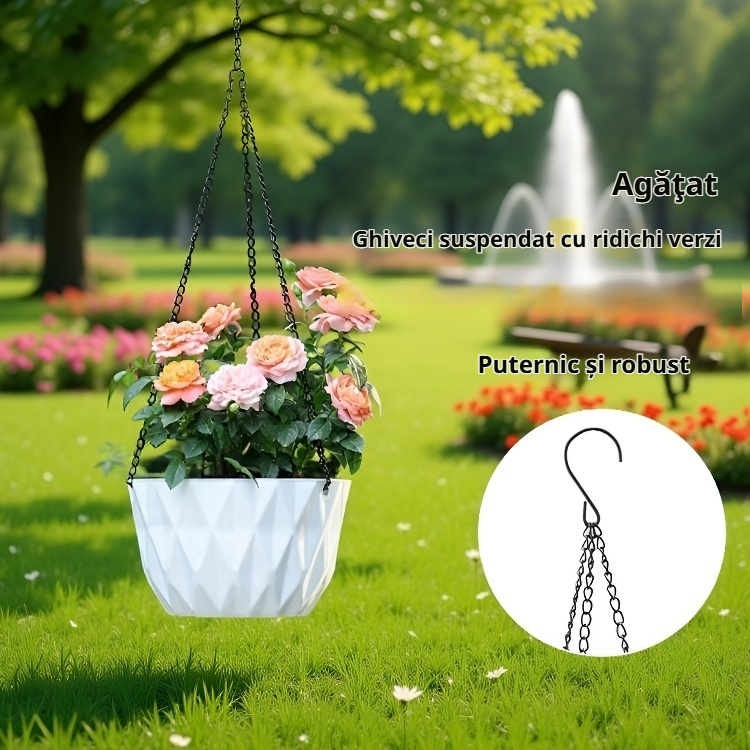 Ghiveci de flori suspendat cu aspirație automată