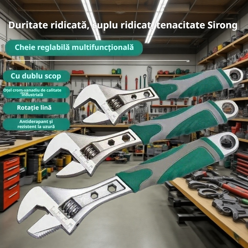 Cheie ajustabilă mare, anti-alunecare și durabilă, cu funcții multiple