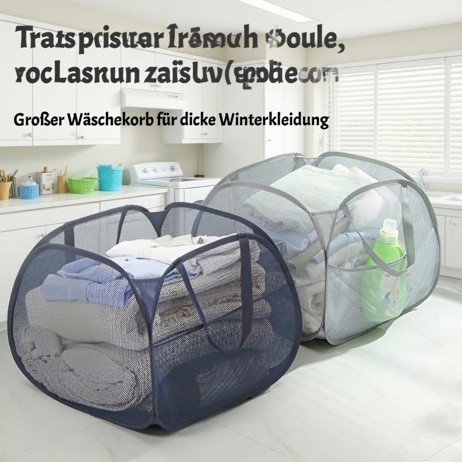 Großer faltbarer Wäschekorb mit viel Stauraum