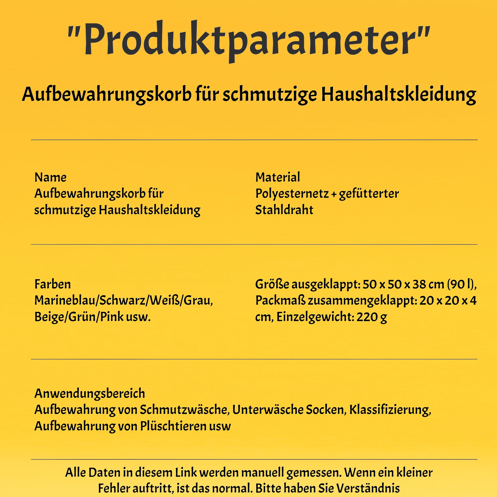 Wäschekorb mit extra viel Stauraum für Haushalt