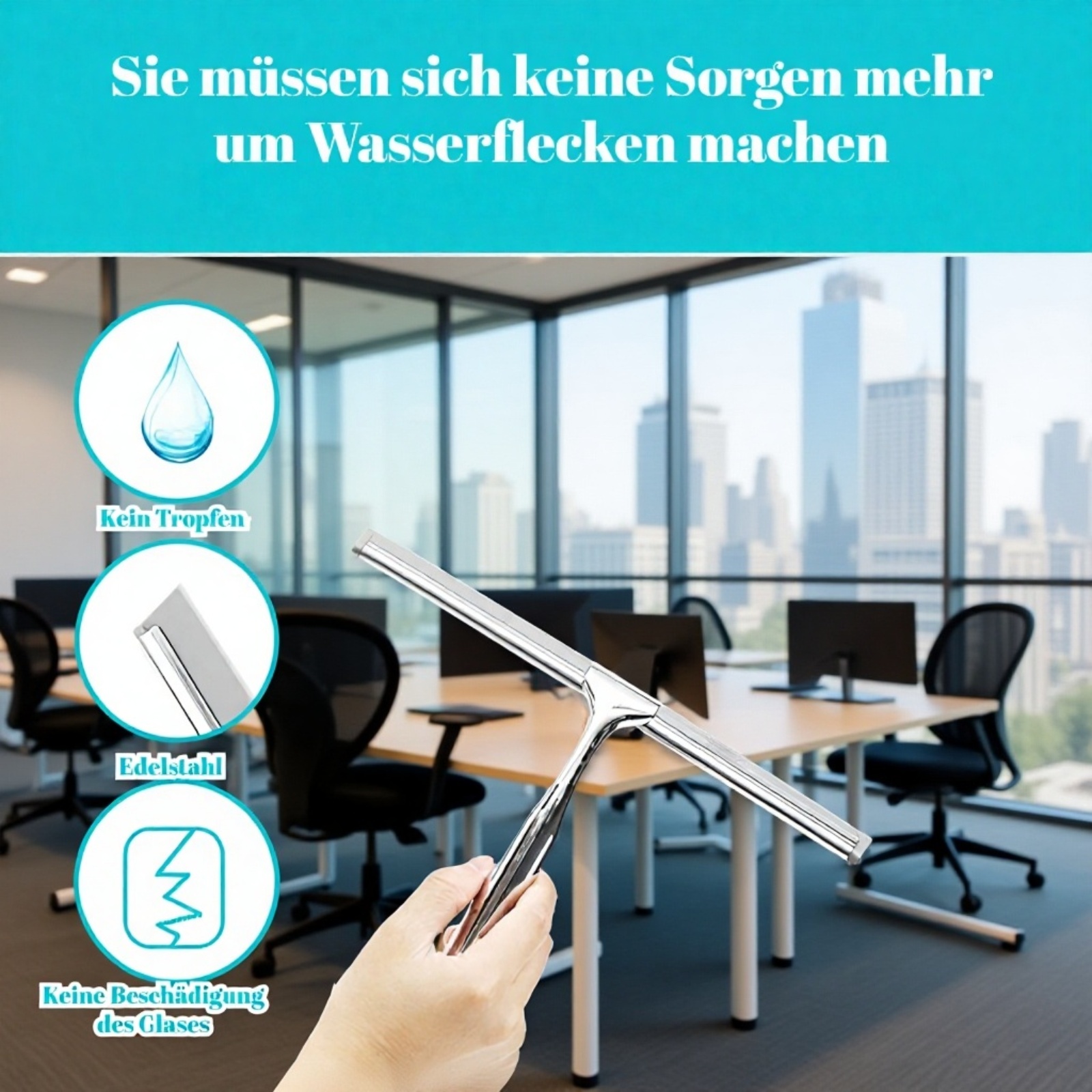 Fensterreinigungsgerät für streifenfreie Sauberkeit