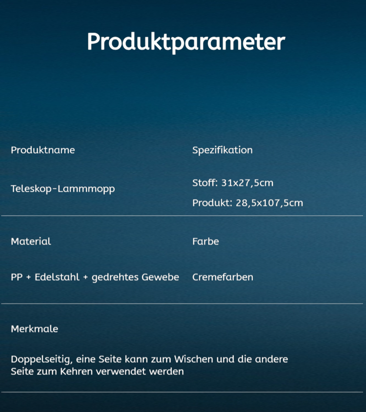 Stabiler und flexibler Wischmopp für verschiedene Bodenarten