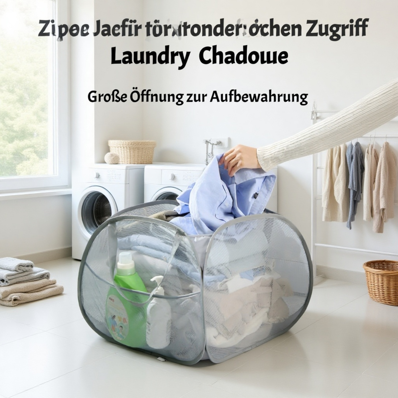 Faltbarer Wäschekorb im geräumigen Design