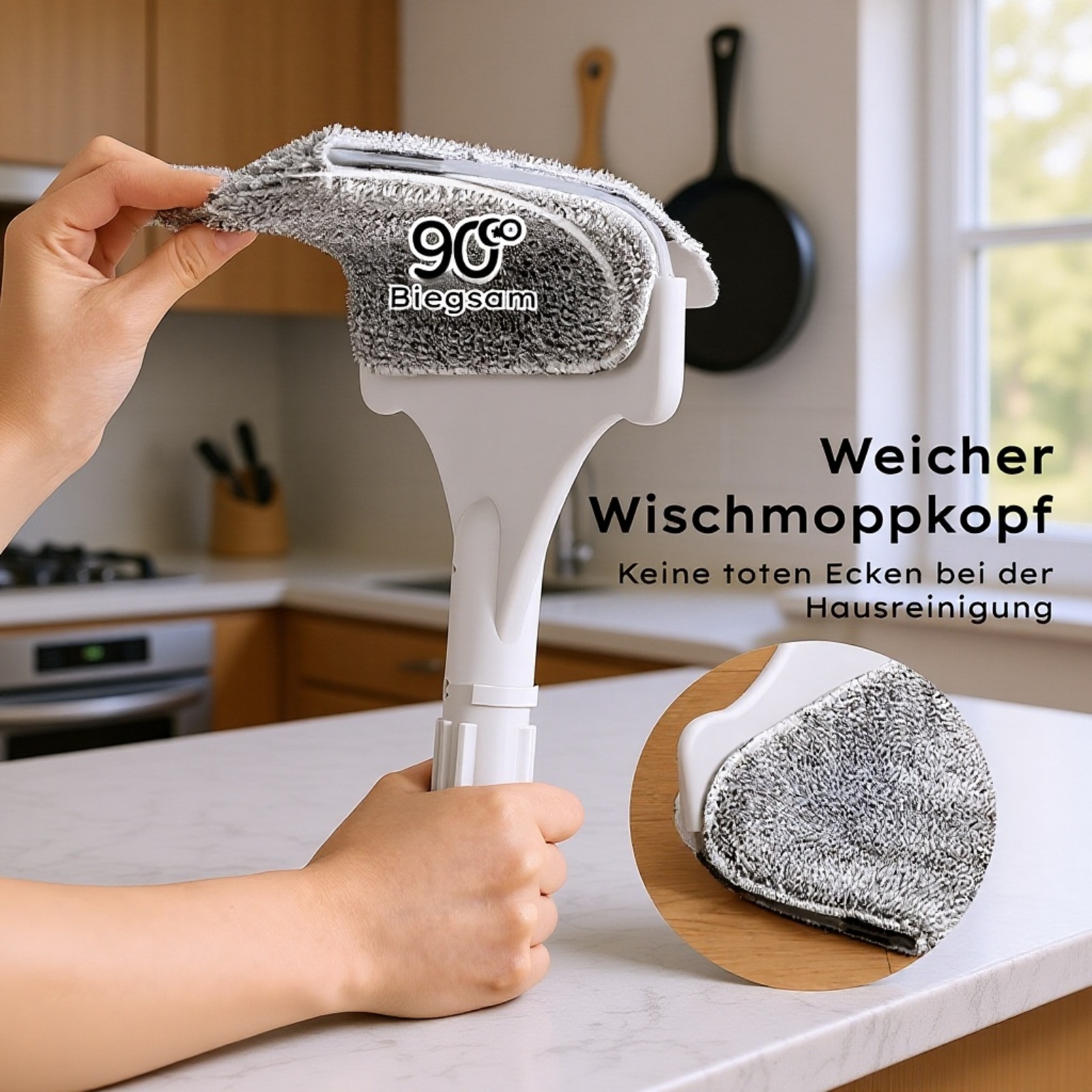 Zweiseitiger, ausziehbarer Haushalts-Wischmopp für bequeme Reinigung