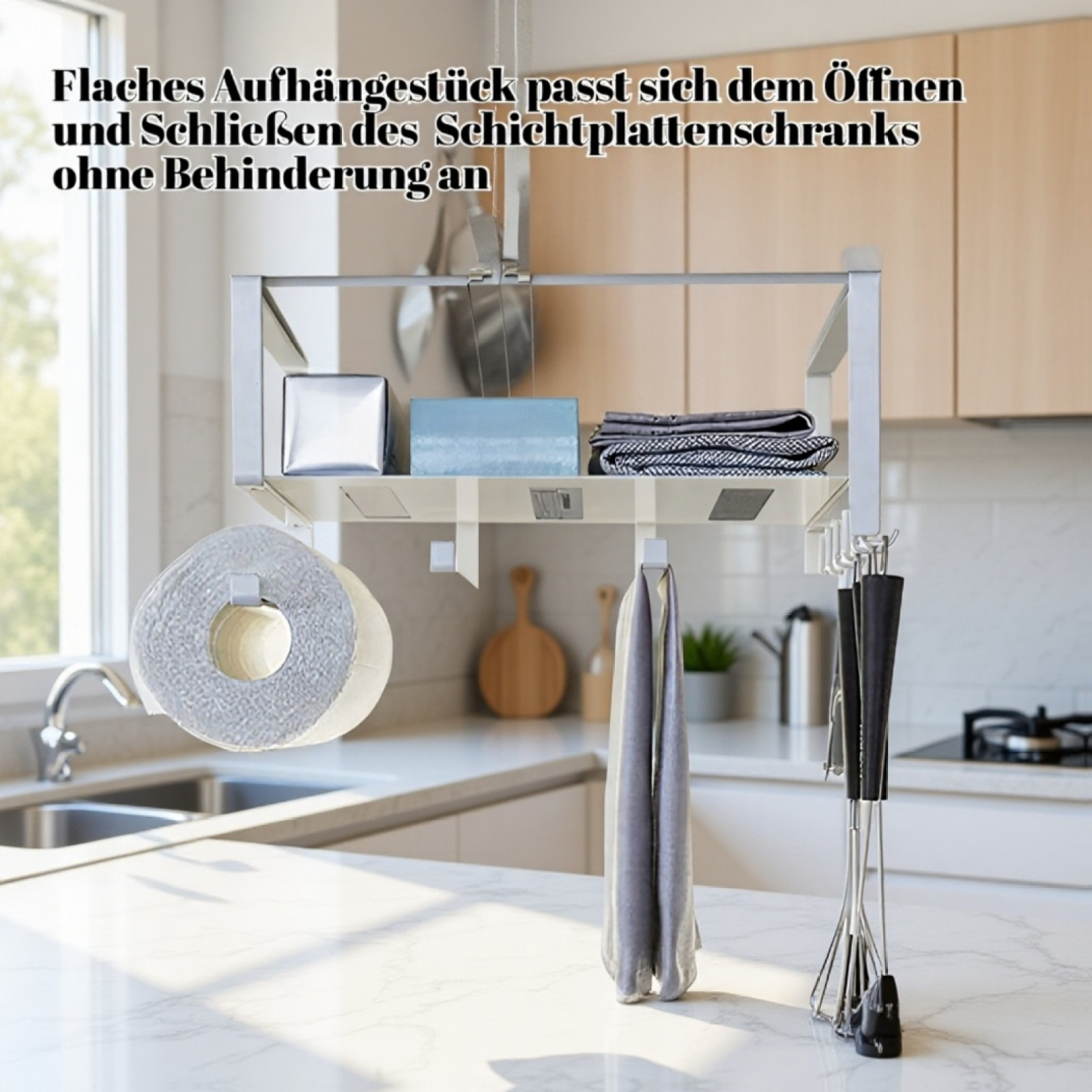 Modernes, einfaches, multifunktionales Wandregal ohne Bohren