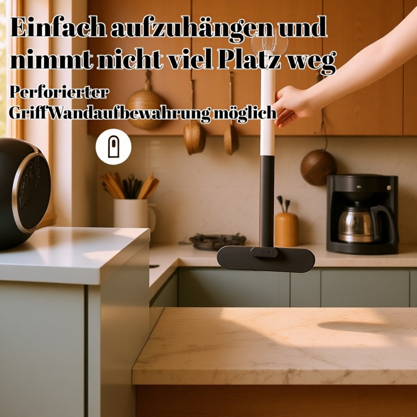 Lange, abnehmbare Fensterbürste für trockene und nasse Reinigung