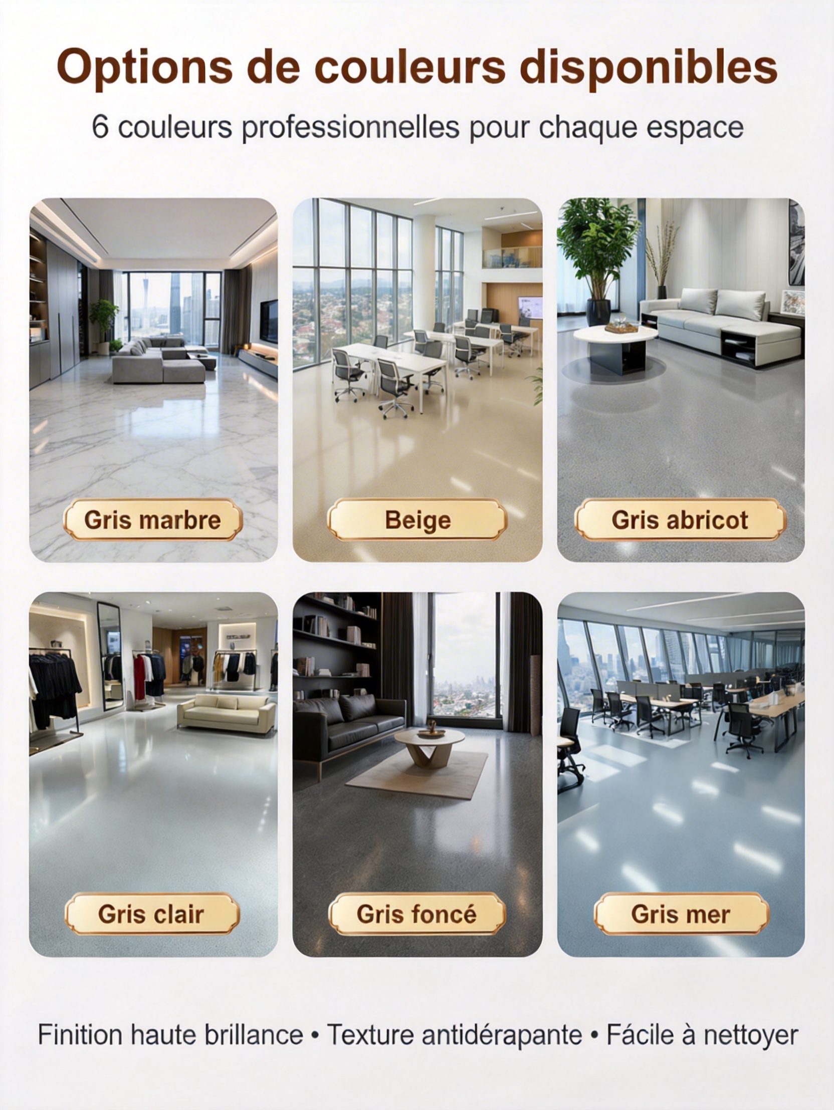 ✨ Revêtement de Sol Effet Marbre Professionnel | Séchage Ultra Rapide en 2 Heures | 10 Ans de Brillance Garantie🛠️ Application DIY Facile |  Formule Aqueuse Sans Odeur✨