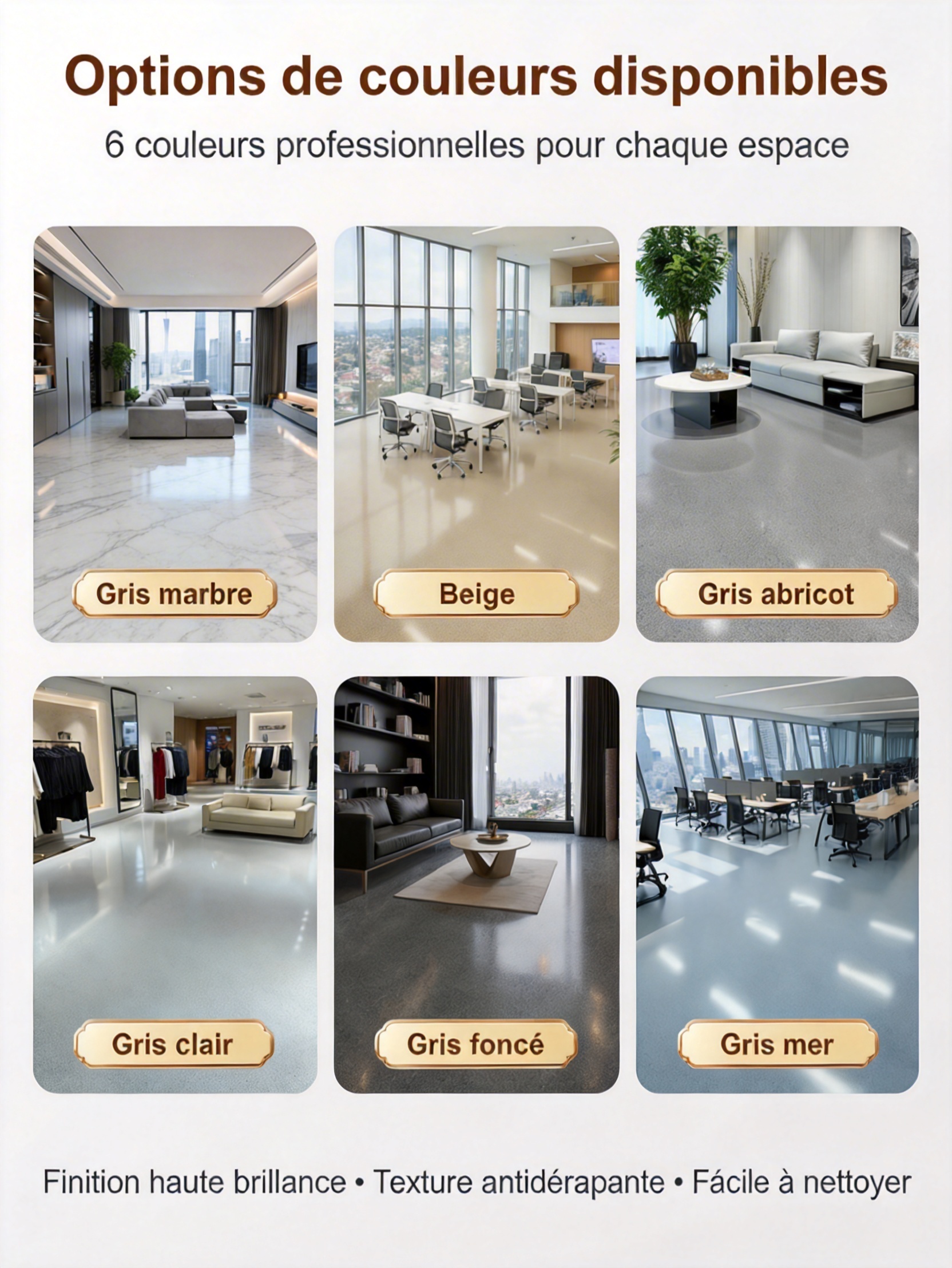 ✨ Revêtement de Sol Effet Marbre Professionnel | Séchage Ultra Rapide en 2 Heures | 10 Ans de Brillance Garantie🛠️ Application DIY Facile |  Formule Aqueuse Sans Odeur✨