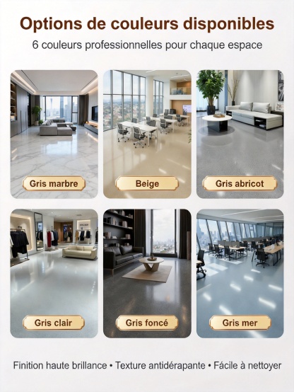 ✨ Revêtement de Sol Effet Marbre Professionnel | Séchage Ultra Rapide en 2 Heures | 10 Ans de Brillance Garantie🛠️ Application DIY Facile |  Formule Aqueuse Sans Odeur✨