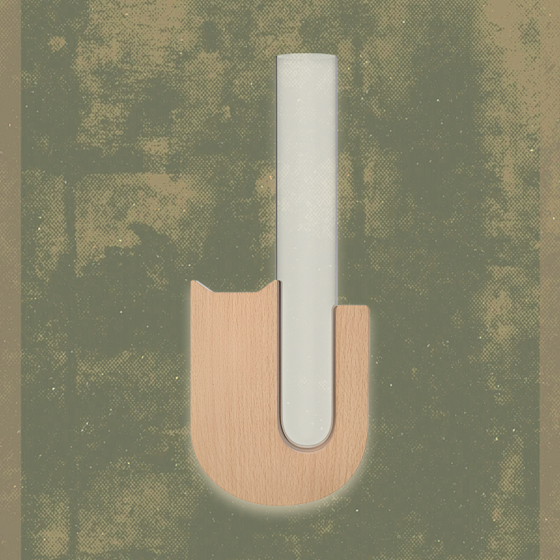 Vase magnétique en tube à essai en bois naturel pour réfrigérateur