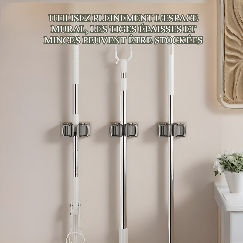 Support de balai multifonction sans perçage