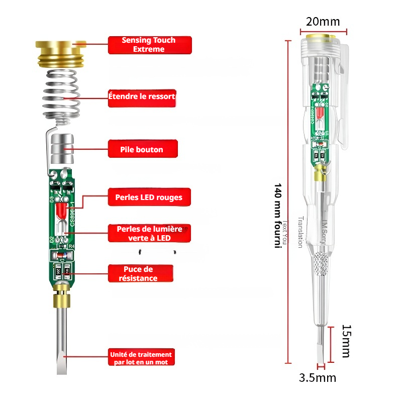 Détecteur de tension intelligent stylo testeur électrique